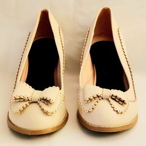 Well worn Bowknots Retro Slip On Block Chunky Round Toe Shoes